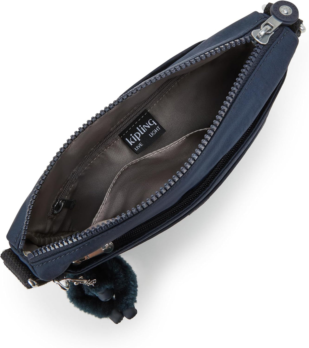 Kipling Sebastian Damen-Umhängetasche, glitzernd, goldfarben 9"L x 8.5"H x 1.75"D Blue Bleu, 9"L x 8