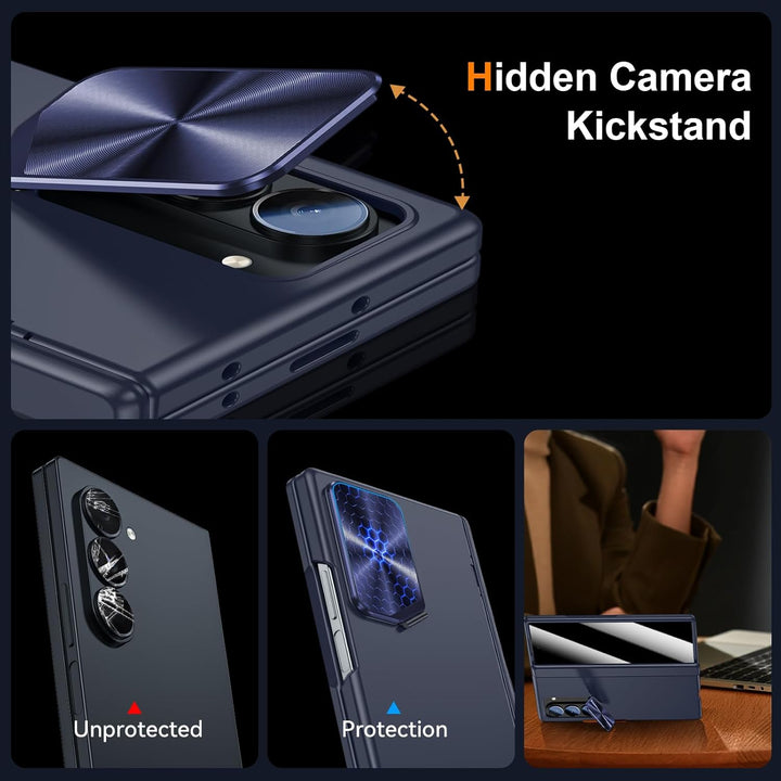 für Samsung Galaxy Z Fold6 Hülle: mit Anti-Spion Privatsphäre Bildschirmschutz, Built-in Kamera Kick