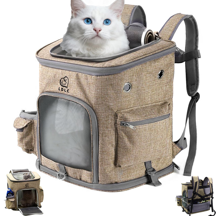 Katzenrucksack Hunderucksack mit Netzfenster,Tragbare Hochwertige Hundetragetasche für kleine Hunde,