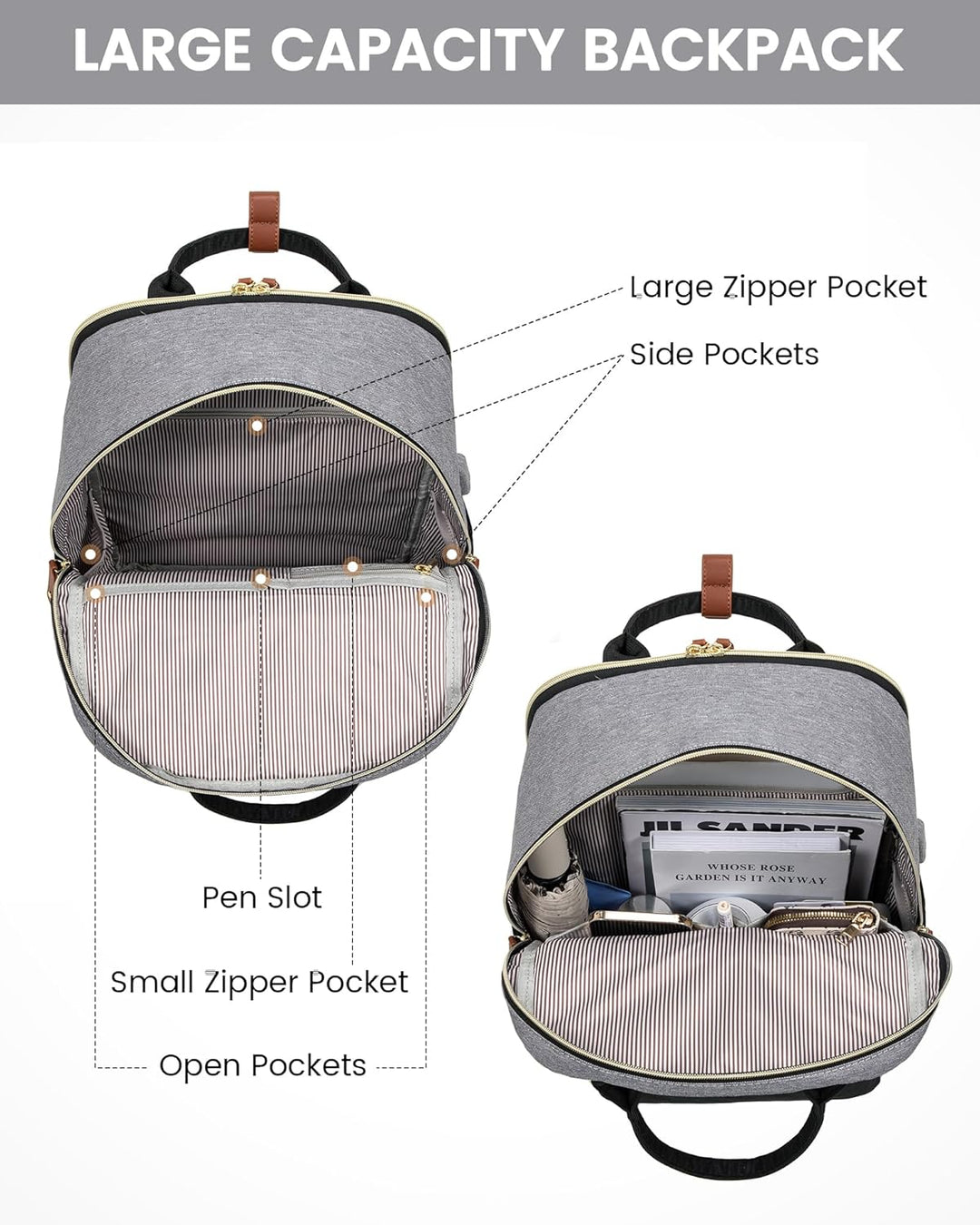 LOVEVOOK Schulrucksack Teenager Mädchen, Schultasche Arbeitstasche Damen Herren mit 15,6 Zoll Laptop