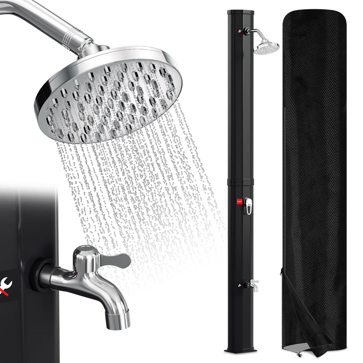 Randaco Solardusche 35L Solar Gartendusche warmes Wasser Bis Zu 60°C Ohne Stromanschluss Pooldusche