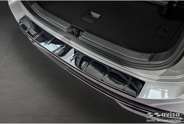 Avisa Spiegelschwarz Edelstahl Heckstossstangenschutz kompatibel mit Volkswagen Passat Variant (CJ5)