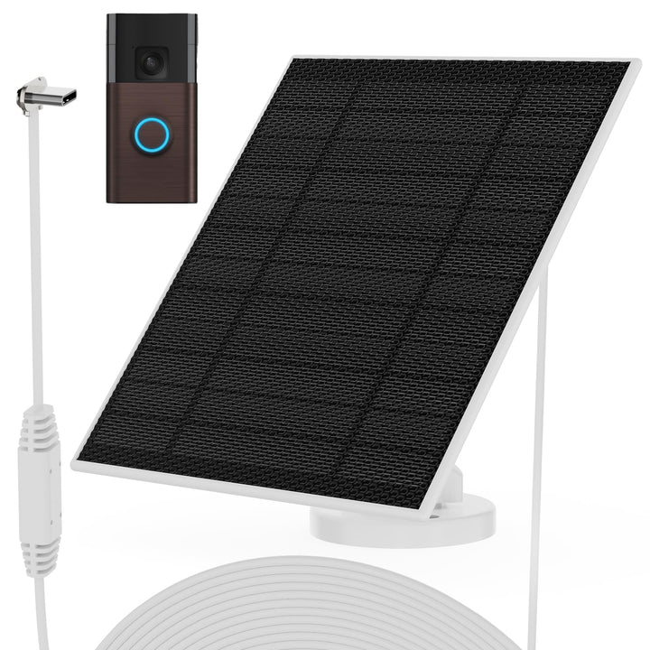 Solarpanel für Ring-Türklingel (2024), 6-W-Solarladegerät für batteriebetriebene Ring-Türklingeln, u