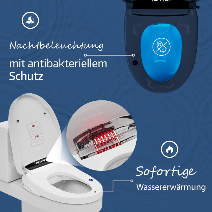 Japanische Toilette, Dusch WC Aufsatz – Smart Toilet mit Bidet, beheizbarer Toilettenbrille, Trocknu