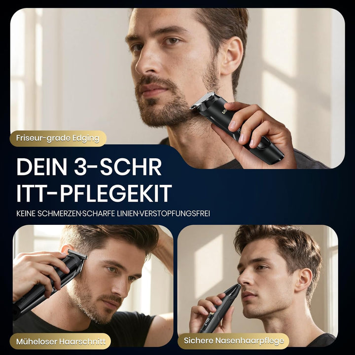 Ufree 3 in 1 Barttrimmer Herren Kit, Bartschneider Haarschneider Haarschneidemaschine Profi für Schn