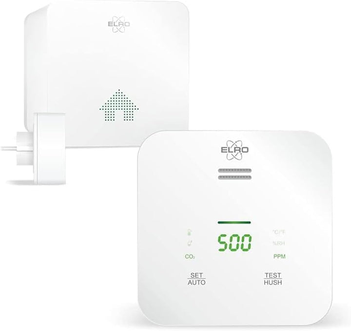ELRO Connects SF500CO2 Smart WiFi CO2 Meter Kit - Komplettset mit koppelbarem Luftqualitätsmessgerät