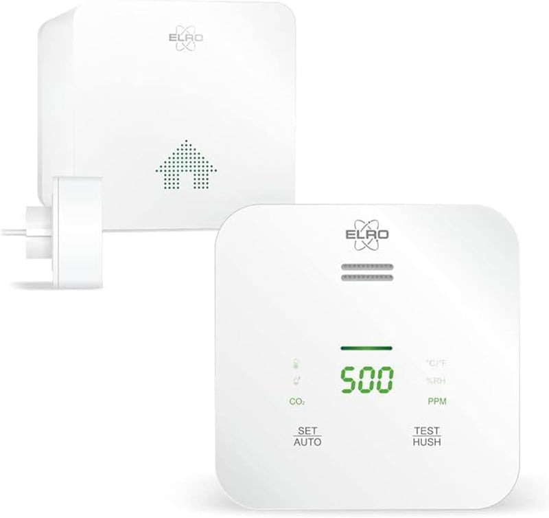 ELRO Connects SF500CO2 Smart WiFi CO2 Meter Kit - Komplettset mit koppelbarem Luftqualitätsmessgerät