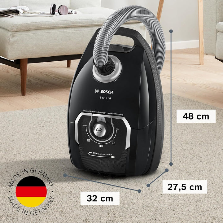 Bosch Staubsauger mit Beutel Serie 8 BGL8XALL, Testsieger, ideal für Allergiker, Hygiene-Filter, 10
