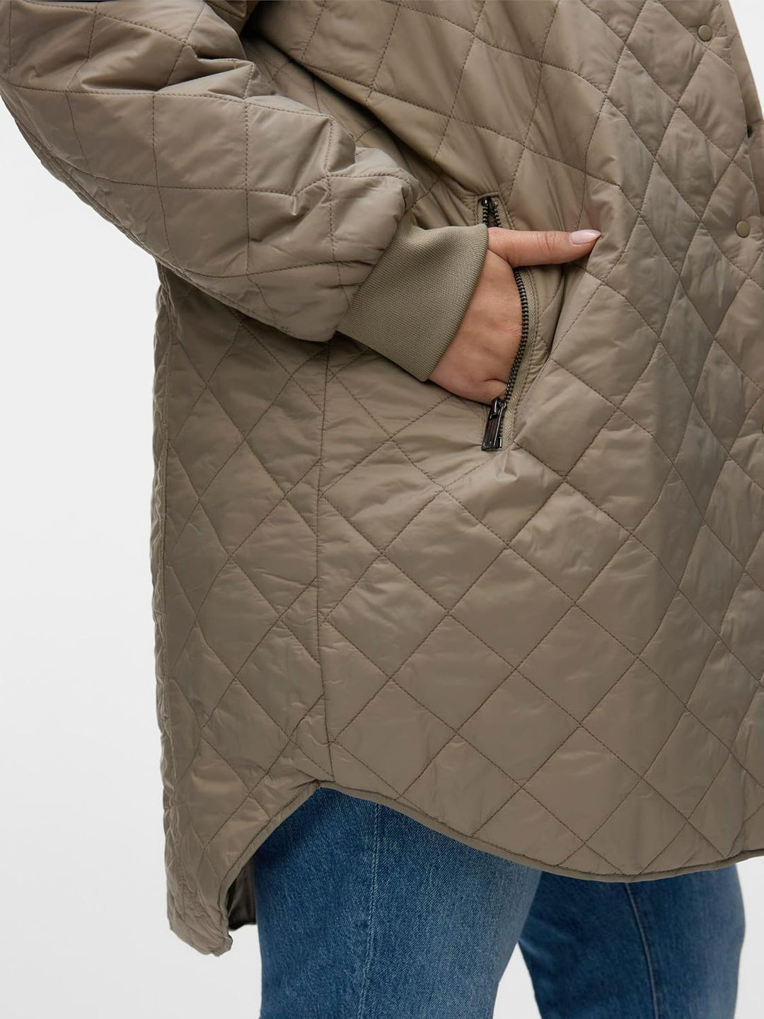 VERO MODA Female Mantel VMHAYLE Steppjacke, XS Grau / Laurel Oak
