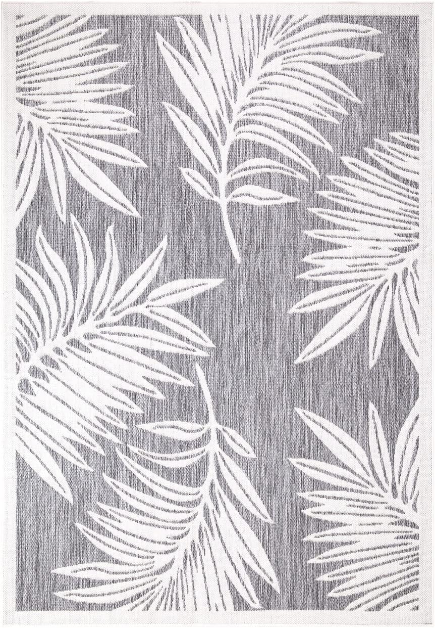 carpet city Outdoor-Teppich Wetterfest Balkon Terrassen - Grau in 160x230 cm - Deko Teppiche Aussen