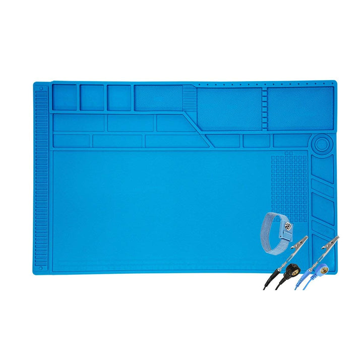 Minadax XXL Lötmatte, 55 x 35cm Grosse Silikonmatte + Handgelenkschlaufe, 500°C Hitzebeständige Repa