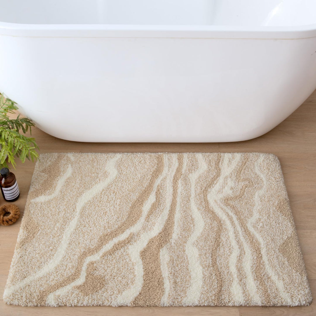DEXI Badezimmerteppich 60 x 110 cm, Badvorleger rutschfest waschbar, Badematte Mikrofaser Saugfähig,