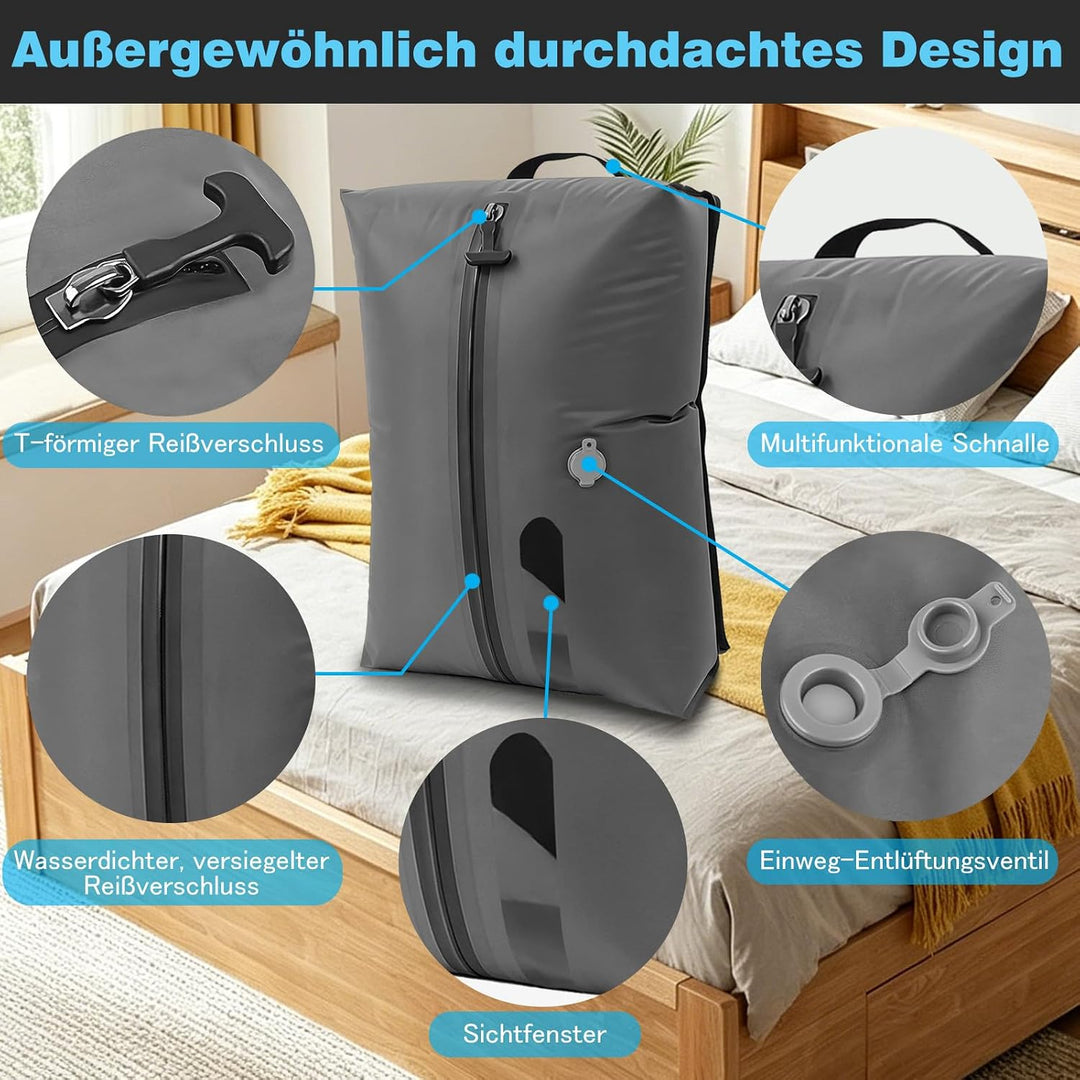 Vakuumbeutel für Kleidung Reise, 17L TPU vakuumbeutel mit IP67 Wasserdicht, reise vakuumbeutel mit R