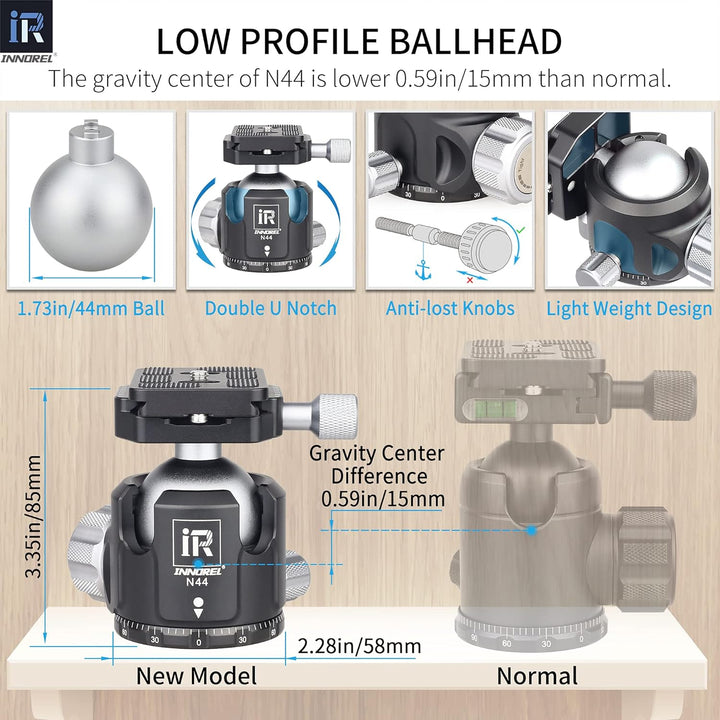INNOREL RT75CM Kohlefaser-Stativ 172cm 2-in-1 Dreibeinstativ Einbeinstativ Fachmann Schwerlast Kamer