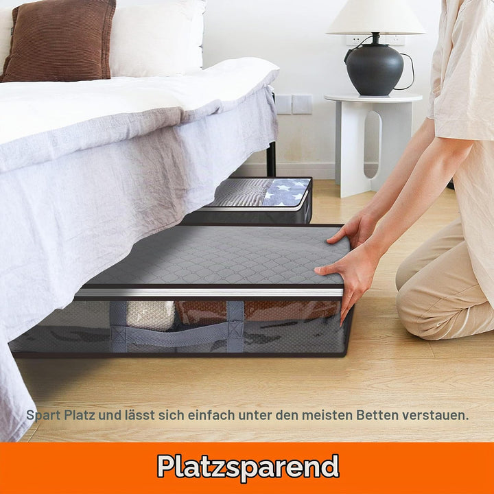 Vieshful 4 Pack Unterbettkommoden 40 L Faltbarer Kleiderbeutel Grosse Kapazität Aufbewahrungsbehälte