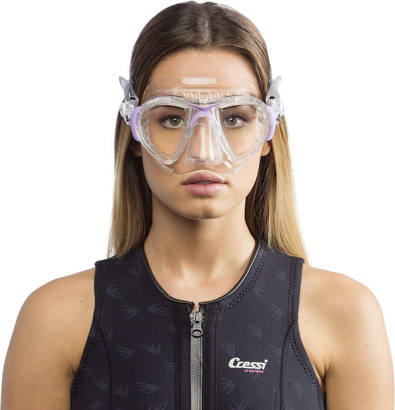 Cressi Herren Nano Taucherbrille UNI Transparent/Lila, UNI Transparent/Lila