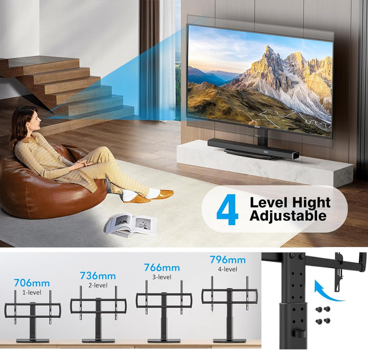 TV Standfuss Universal Höhenverstellbar Ständer für 32-70 Zoll TV Halterung Fernsehständer LCD Flach