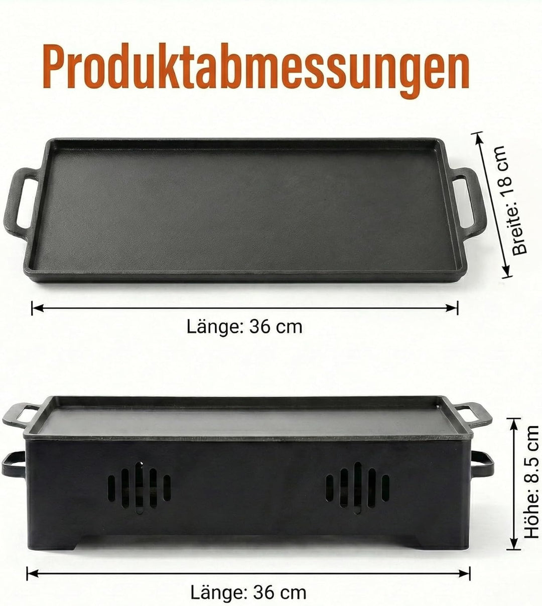 Grill Zubehör Warmhalteplatte aus Aluminium mit Antihaft-Beschichtung – Speisenwärmer für Grillgut &