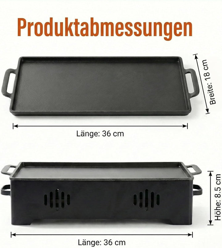 Grill Zubehör Warmhalteplatte aus Aluminium mit Antihaft-Beschichtung – Speisenwärmer für Grillgut &