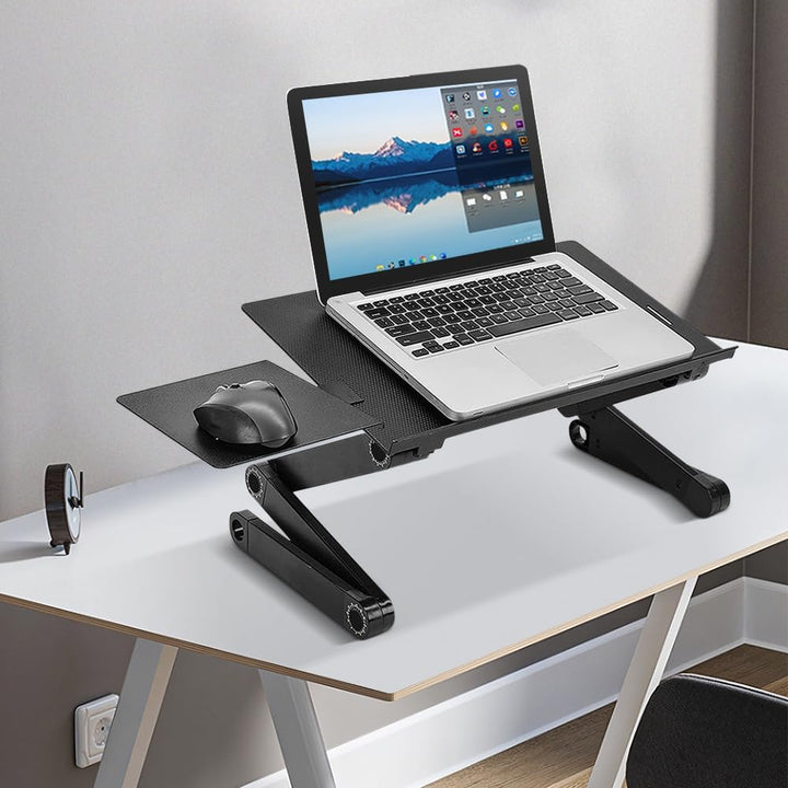 OHMG Laptop-Tisch, Laptop-Ständer, faltbar, Betttisch, höhenverstellbar, faltbar, mit Belüftungslöch