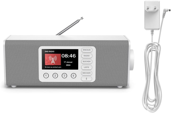 Hama Digitalradio, mit grossem Display, DAB+/FM/Bluetooth zum Streamen Nachfolger Weiss, Nachfolger
