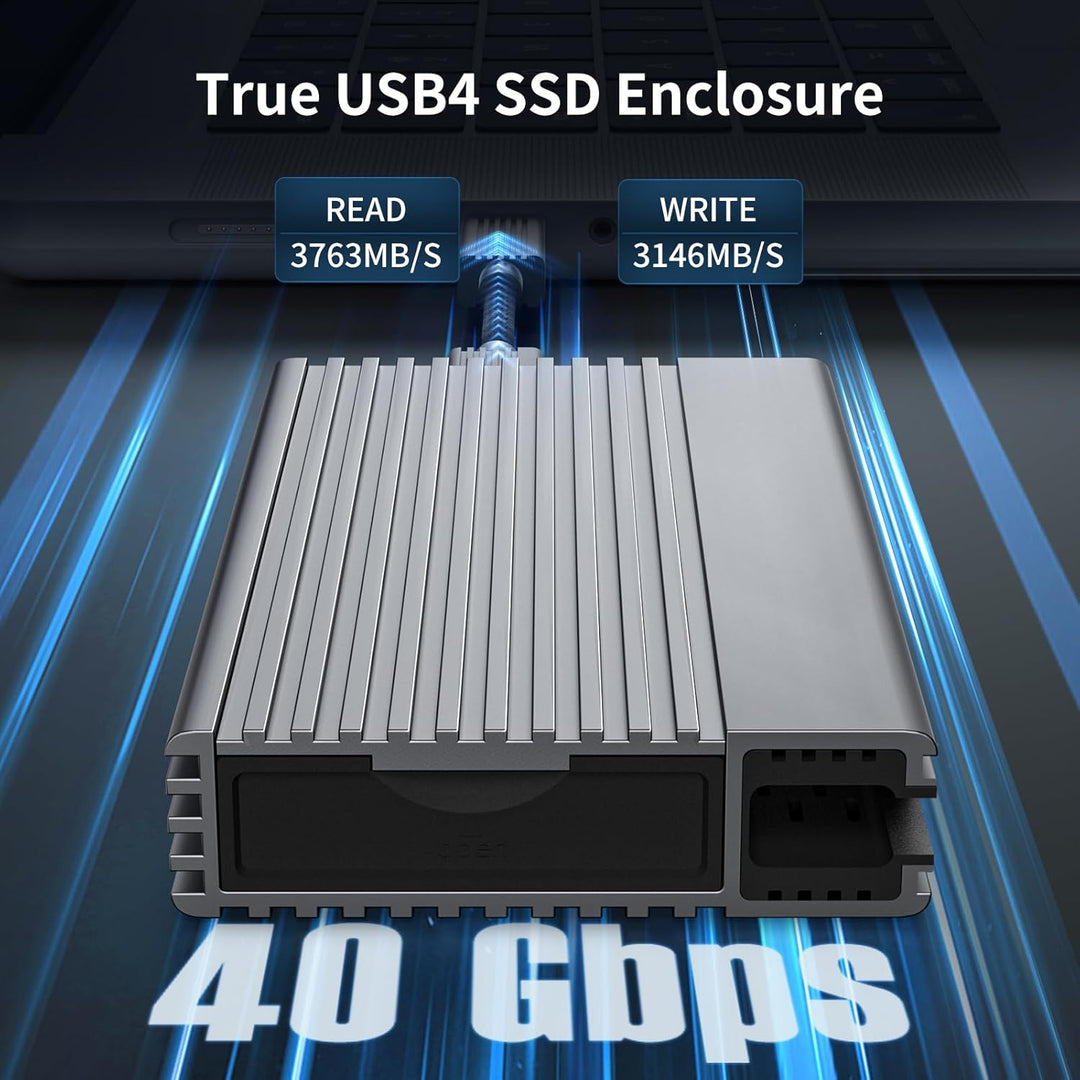 ZIKE 40Gbps M.2 NVMe SSD Gehäuse USB4.0 bis zu 3811MB/s Aluminiumgehäuse Z666, kompatibel mit Thunde