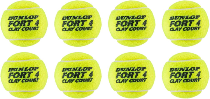 DUNLOP Tennisball Fort Clay Court – für Sandplatz, Rasen & Hartplatz (2x4er Dose) 2x4 Bälle, 2x4 Bäl