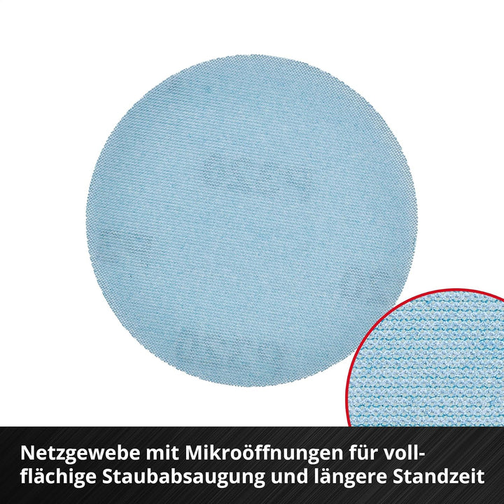 Einhell Schleifgitter, Ø 125 mm, K120 | Netzgewebe | Aluminiumoxid | Klettrückseite | staubarmes Sch