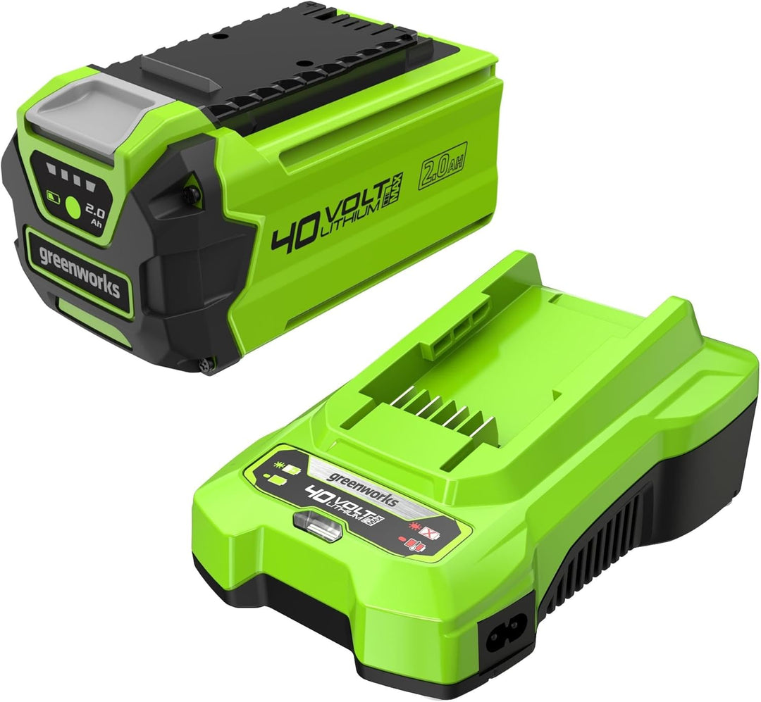 Greenworks 40V Akku & Universal Ladegerät Kit - Original Greenworks leistungsstarker 2Ah Lithium-Ion