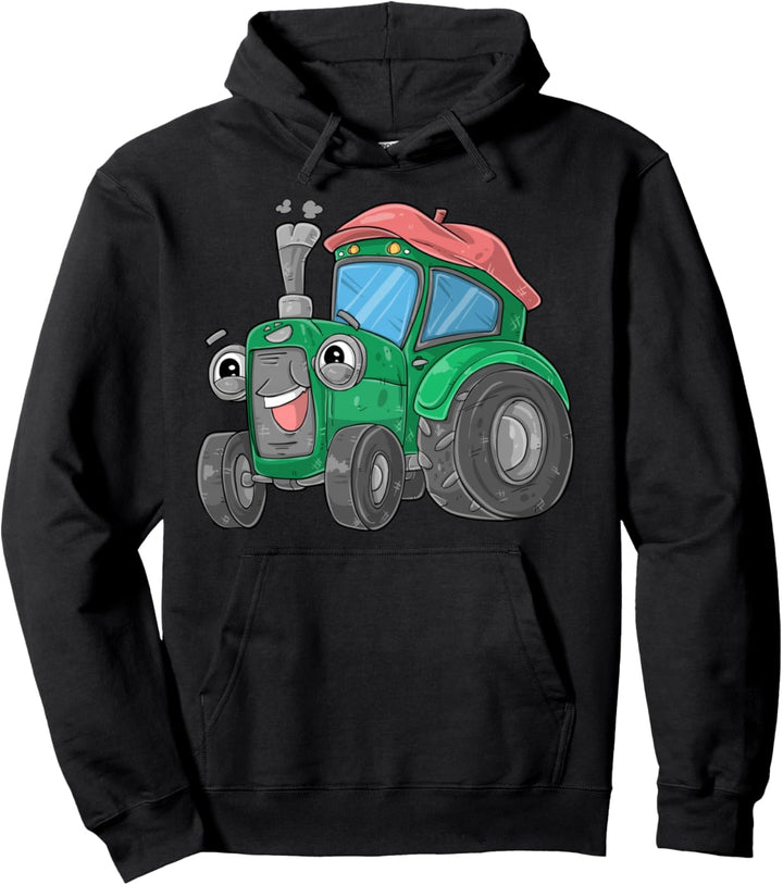 Cooler Traktor mit Gesicht Pullover Hoodie