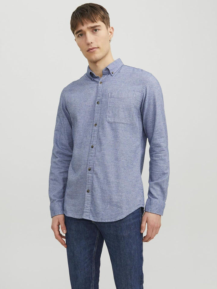 JACK & JONES Male Hemd Slim Fit Hemd XS Faded Denim, XS Faded Denim