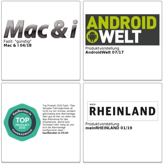 Semptec Urban Survival Technology Alarmschloss: App-gesteuertes Kabelschloss, Bluetooth, Alarm für F