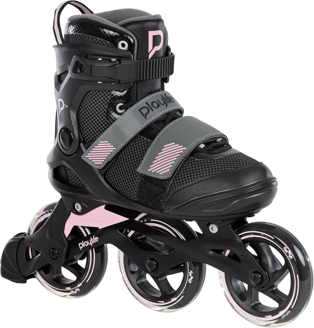 Playlife Inline Skates GT Pink 110, Grau/Pink, für Damen, 110mm/80A Rollen, ABEC 7 Kugellager, Art.