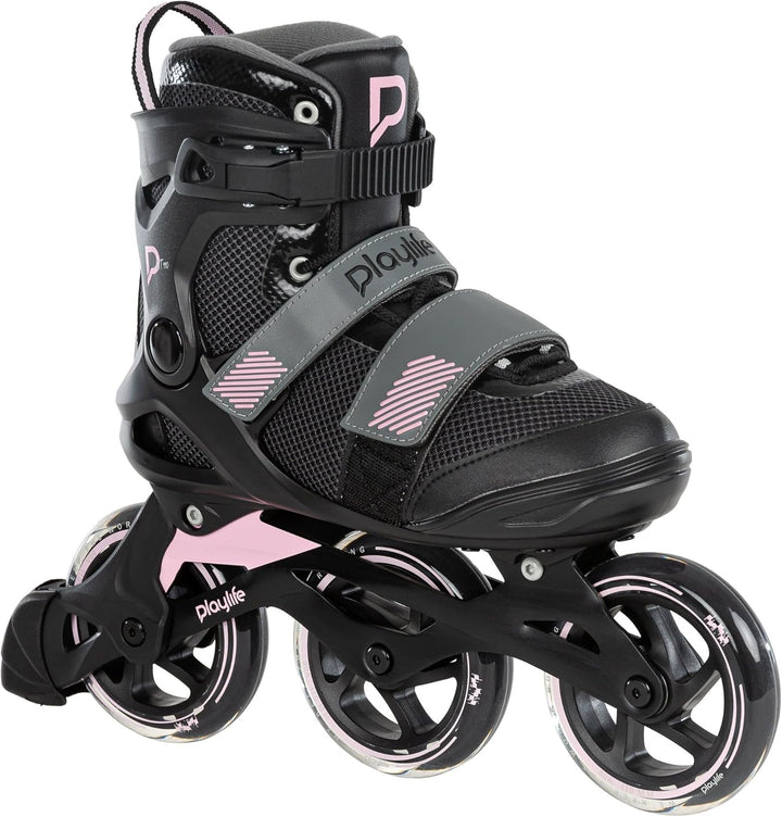 Playlife Inline Skates GT Pink 110, Grau/Pink, für Damen, 110mm/80A Rollen, ABEC 7 Kugellager, Art.