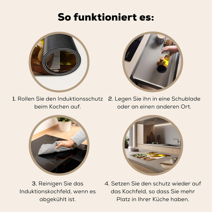 KitchenYeah© Herdabdeckplatte Einteilig Ceranfeld Abdeckplatte für Induktionsschutz Ceranfeldabdecku