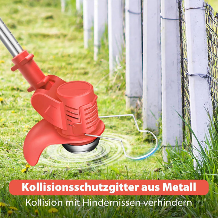 Akku Rasentrimmer mit Akku 21V Freischneider mit 2 Batterien, Akku Motorsense &amp; Rasentrimmer Rasen m