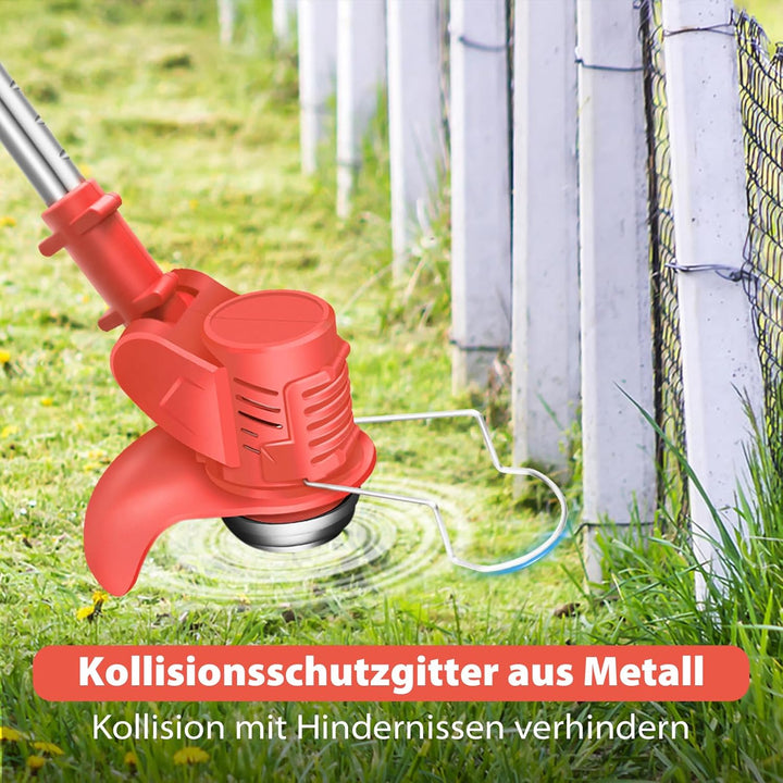 Akku Rasentrimmer mit Akku Freischneider,21V Akku Elektrischer Rasentrimmer Akku Motorsense Rasen mi