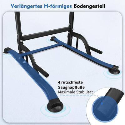 DH FitLife Power Tower Dip Station | Sport Geräte mit Klimmzugstange, Dip Barren u. Rückentrainer |
