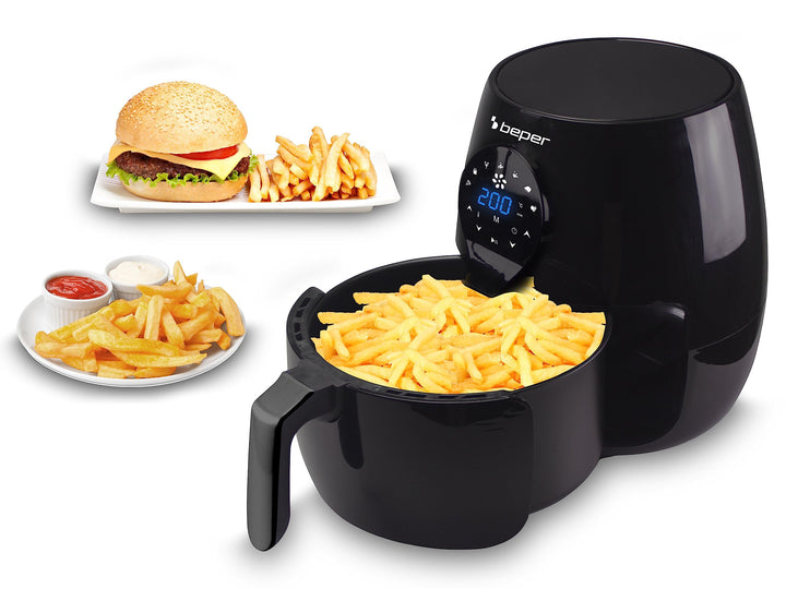 BEPER P101FRI050 Heissluftfritteuse, Frittieren ohne Öl, 5 l, Touchpad, 7 voreingestellte Programme,