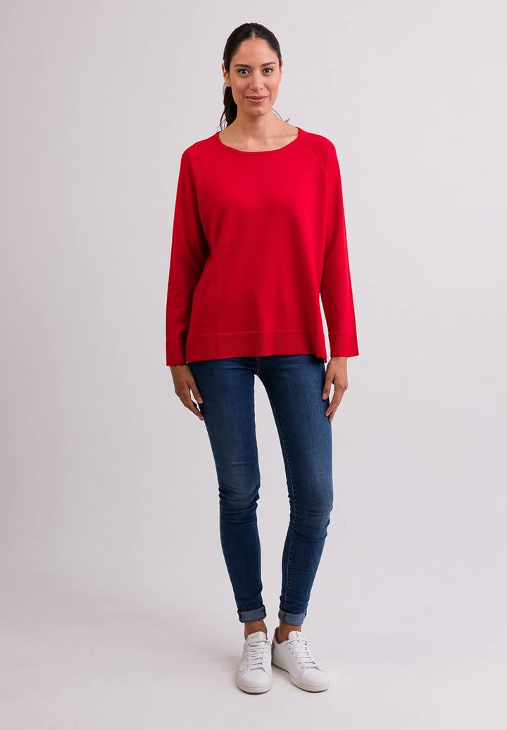 100% Kaschmir Damen Pullover mit geradem Schnitt und Seitenschlitz | Sweater Rundhalsausschnitt 2-fä