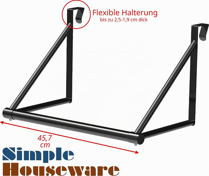 Simple Houseware Über der Tür hängende Kleiderstange, Schwarz, Schwarz