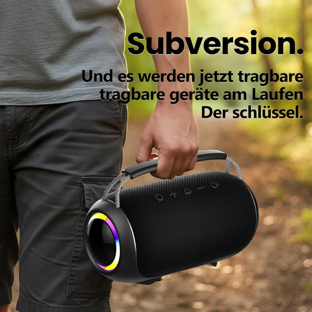 Kabelloser Bluetooth-Lautsprecher mit LED-Lichtshow,tragbarer Outdoor-Lautsprecher,echter kabelloser