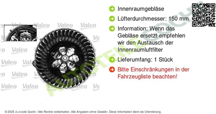 Valeo Innenraumgebläse 715074