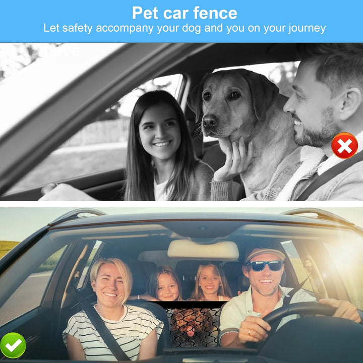 Hundegitter Auto Kofferraum Netz doppellagig, Kofferraumnetz Hunde, Kofferraum Trenngitter, Hundenet