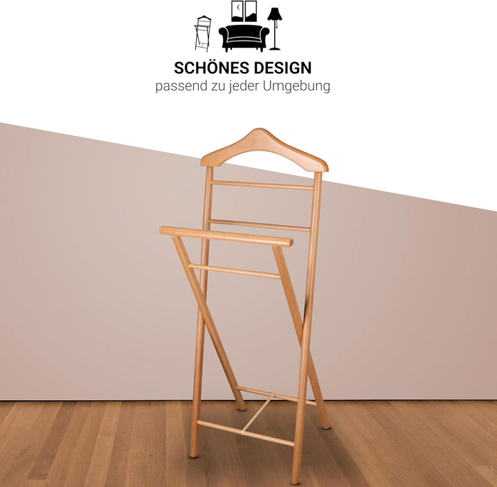 Stummer Diener aus Massiv Holz - klappbarer Herrendiener und Butler - fertig montierter Damendiener