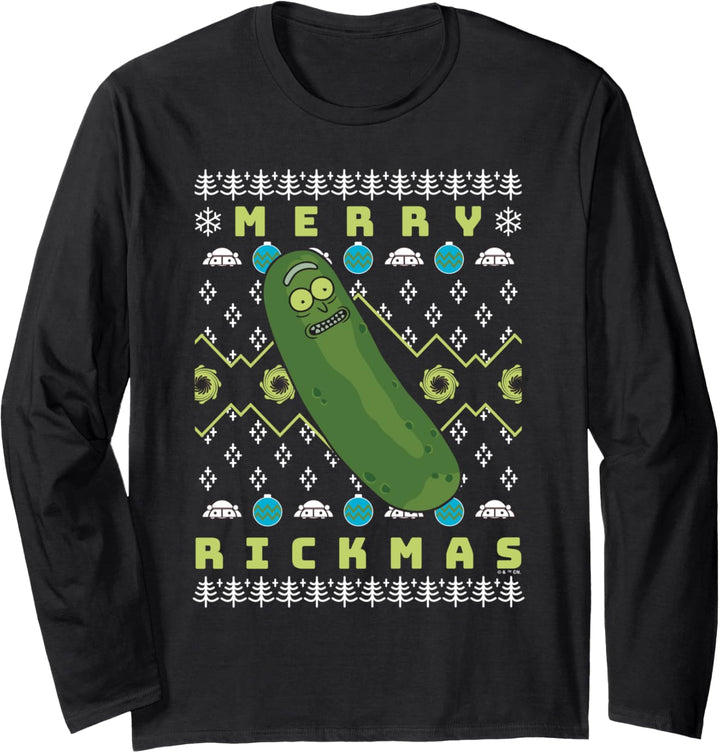 Rick and Morty Merry Pickle Rickmas Ugly Christmas Langarmshirt