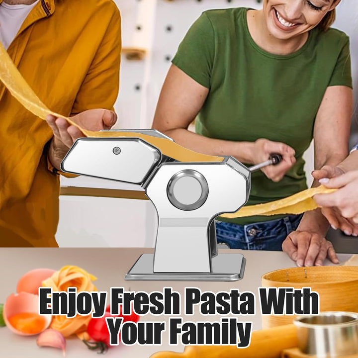 Alyoen Nudelmaschine, Pasta Maker, Aluminiumlegierung Pastamaschine mit 9 Einstellbaren Stärkeeinste