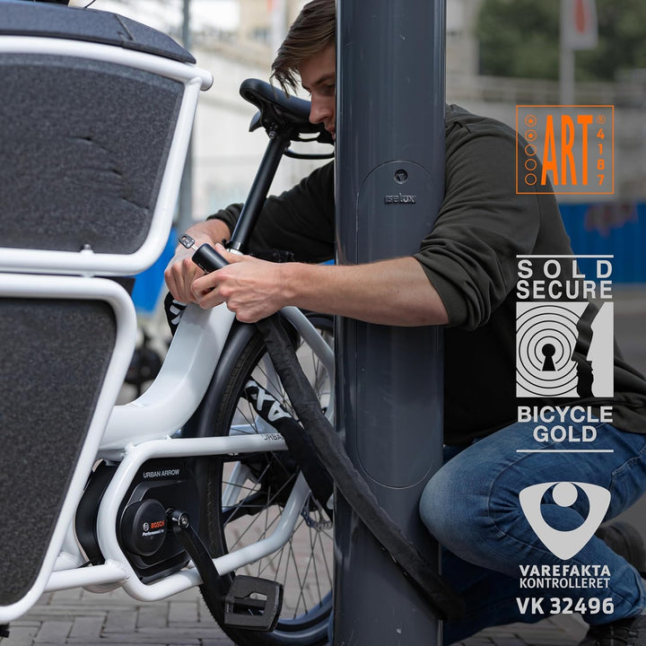 AXA Linq 180 Kettenschloss – Länge 180 cm – Sicherheitsstufe 14 – Stahlglieder 9,5 mm – Fahrradschlo