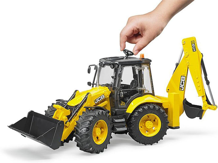 bruder 02454 - JCB 5CX eco Baggerlader - 1:16 Baustelle Baufahrzeug Löffelbagger Heckbagger Arbeiter