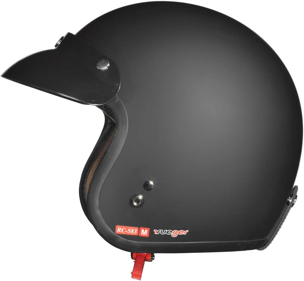 RC-583 Jethelm Motorradhelm Chopper Jet Motorrad Roller Bobber Helm rueger, Grösse:XS (53-54), Farbe